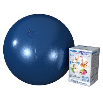 Гимнастический мяч Фитбол Премиум, 65 см + диск с комплексом упражнений, цвет синий