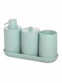 Набор аксессуаров для ванной комнаты Soft Aqua 4 предмета пластик морская волна