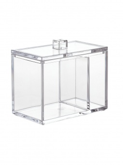 Органайзер с крышкой для ванных принадлежностей прямоугольный двойной Clarity прозрачный пластик