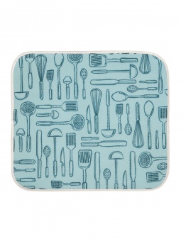 Коврик для сушки посуды iDry kitchen микрофибра голубой 45х40 см